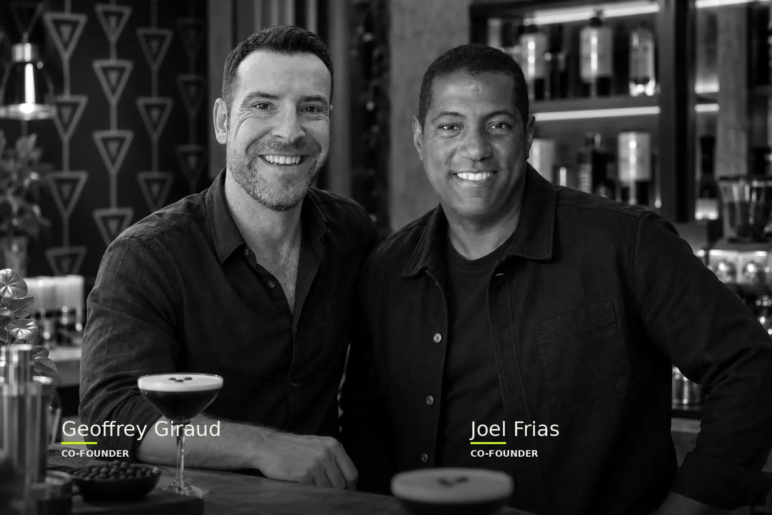 Karahiyo co-founders Geoffrey Giraud and Joel Frias at the bar